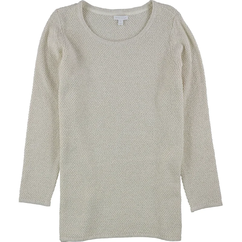 Charter Club Womens Seed Stitch Pullover Sweater, Off-White, 3X Preppy Women's College