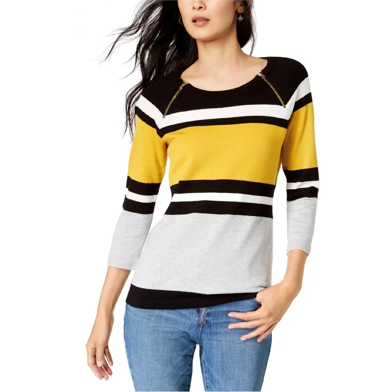 I-N-C Womens Zip Trim Pullover Sweater, Multicoloured, XX-Large Street