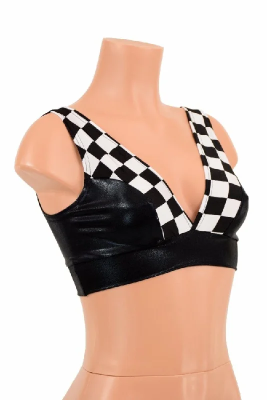 Black Mystique & Check Starlette Bralette Hip Women's Retro