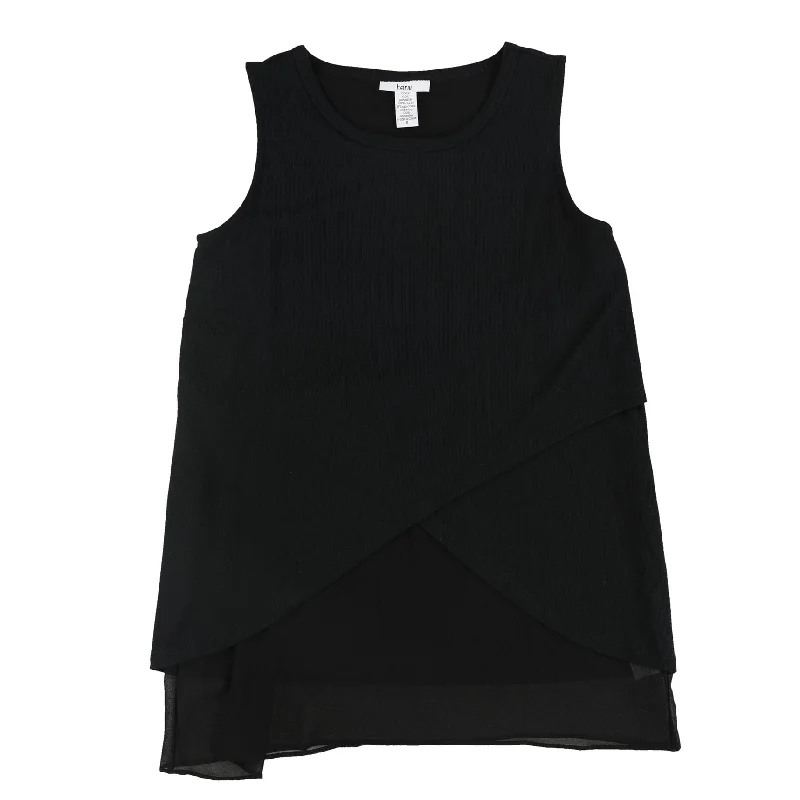 Bar Iii Womens Layered Chiffon Hem Sleeveless Blouse Top Minimalist Women's Casual