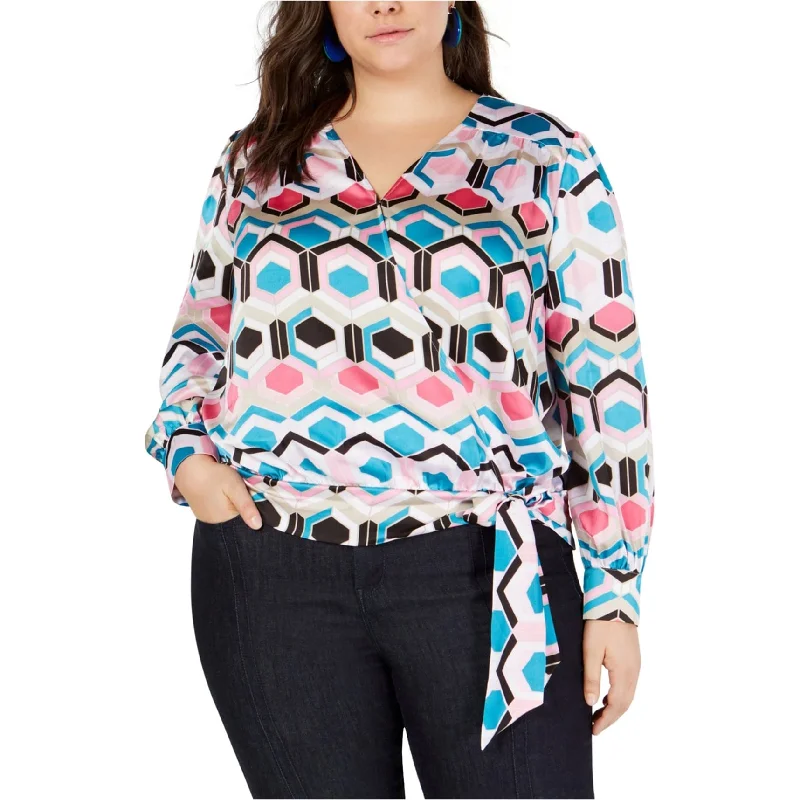 I-N-C Womens Honeycomb Wrap Blouse Casual Women's Japanese 